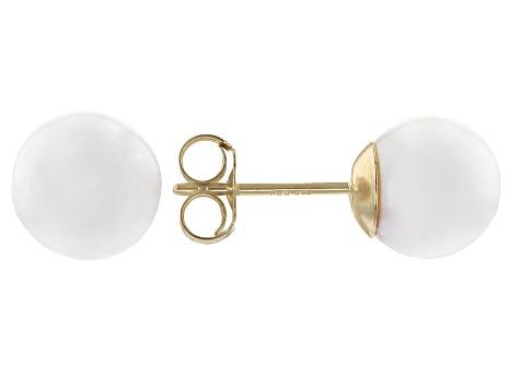 Pre-Owned White Cultured Japanese Akoya Pearl 14k Yellow Gold Stud Earrings - PPP6086 - Vimarsana News