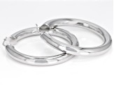Pre-Owned Moda Al Massimo® Rhodium Over Bronze 51mm X 6mm Polished Hoop Earrings