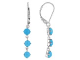 Pre-Owned Blue Sleeping Beauty Turquoise Rhodium Over Silver Earrings