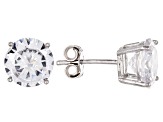 Pre-Owned White Cubic Zirconia Rhodium Over Sterling Silver Pendant With Chain and Earrings 9.39ctw