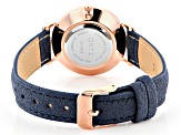 Pre-Owned Ladies 35mm Rose Gold Tone With Black, Navy, and Taupe Band Watch Set of 3