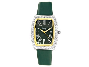 Pre-Owned Burgi™ Crystals and Leather Band Watch
