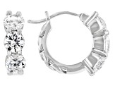 Pre-Owned White Cubic Zirconia Rhodium Over Sterling Silver Earrings 3.15CTW