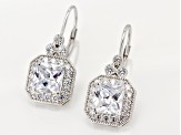 Pre-Owned White Cubic Zirconia Rhodium Over Sterling Silver Earrings 3.28CTW