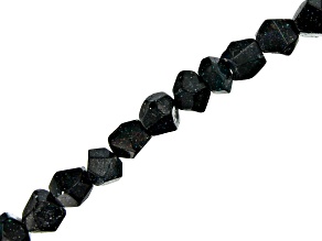 Pre-Owned Black Honduran Opal appx 7-9mm Fancy Faceted Nugget Shape appx 17-18" Bead Strand appx. 17