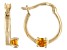 Pre-Owned Golden Citrine 10k Yellow Gold Children's Hoop Earrings .07ctw