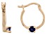 Pre-Owned Blue Sapphire 10k Yellow Gold Child's Hoop Earrings .07ctw