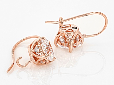 Pre-Owned White Cubic Zirconia 18k Rose Gold Over Sterling Silver Earrings 4.52ctw