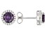 Pre-Owned Purple And White Cubic Zirconia Rhodium Over Sterling Silver Earrings 2.80ctw