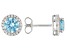 Pre-Owned Light Blue And White Cubic Zirconia Rhodium Over Sterling Silver Earrings 2.80ctw