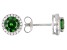 Pre-Owned Green And White Cubic Zirconia Rhodium Over Sterling Silver Earrings 2.80ctw