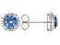 Pre-Owned Blue And White Cubic Zirconia Rhodium Over Sterling Silver Earrings 2.80ctw