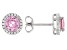 Pre-Owned Pink And White Cubic Zirconia Rhodium Over Sterling Silver Earrings 2.80ctw
