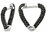 Pre-Owned Black Spinel Rhodium Over Sterling Silver Earrings. 0.85ctw.