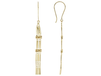 Picture of Pre-Owned 14K Yellow Gold Polished and Diamond Cut Beaded Drop Earrings