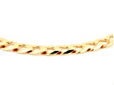 Pre-Owned 18K Yellow Gold Over Sterling Silver Set of 3 Flat Curb, Mariner, and Herringbone Link Bra