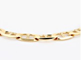 Pre-Owned 18K Yellow Gold Over Sterling Silver Set of 3 Flat Curb, Mariner, and Herringbone Link Bra