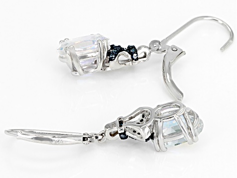 Pre-Owned Multi-color Mercury Mist(R) topaz rhodium over silver earrings 4.04ctw