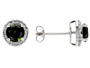 Pre-Owned Green Tourmaline Rhodium Over 14k White Gold Earrings 1.77ctw