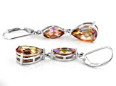 Pre-Owned Multi-color  Northern Lights™ Quartz Rhodium Over Sterling Silver Dangle Earrings 6.26ctw