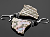 Pre-Owned Multicolor Abalone Shell Rhodium Over Sterling Silver Dangle Earrings
