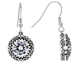 Pre-Owned White Cubic Zirconia Rhodium Over Sterling Silver Earrings 11.27CTW