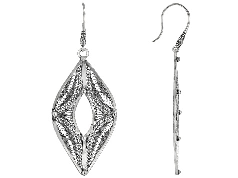Pre-Owned Oxidized Sterling Silver Berber Design Dangle Earrings