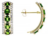 Pre-Owned Green Chrome Diopside 10k Yellow Gold Earrings 2.58ctw