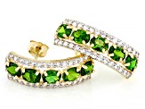Pre-Owned Green Chrome Diopside 10k Yellow Gold Earrings 2.58ctw