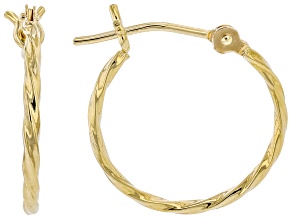 Pre-Owned 10K Yellow Gold 1.5x15MM Twisted Tube Hoop Earrings