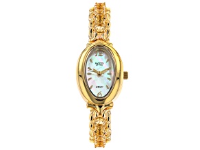Pre-Owned Yellow Citrine 18k Yellow Gold Over Brass Watch 4.67ctw
