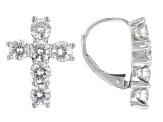 Pre-Owned Moissanite Platineve Cross Earrings 2.76ctw DEW.