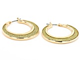Pre-Owned Gold Tone Shimmer Cuff and Earring Set