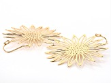 Pre-Owned Gold, Silver, Rose Tone Set of 3 Floral Earrings