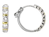 Pre-Owned White Cubic Zirconia Rhodium And 14K Yellow Gold Over Sterling Silver Earrings 1.80ctw