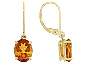 Pre-Owned Orange Madeira Citrine 18k Yellow Gold Over Sterling Silver Earrings 3.75ctw
