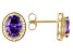 Pre-Owned Purple And White Cubic Zirconia 18k Yellow Gold Over Sterling Silver Earrings 4.31ctw