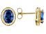 Pre-Owned Blue And White Cubic Zirconia 18k Yellow Gold Over Sterling Silver Earrings 4.56ctw