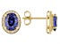 Pre-Owned Blue And White Cubic Zirconia 18k Yellow Gold Over Sterling Silver Earrings 4.36ctw