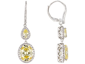 Pre-Owned Yellow And White Cubic Zirconia Platineve Earrings 13.94ctw