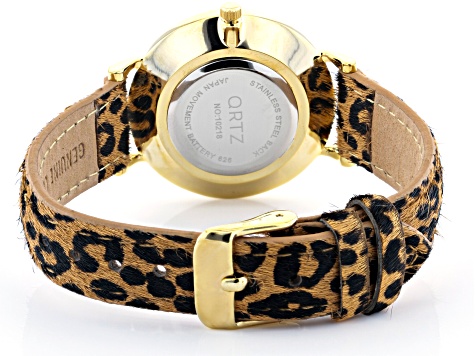 Pre-Owned Ladies 35mm Rose Tone & Gold Tone Multi-Color Animal Print Leather Band Watch Set of 2 - PPR1714 Pre-Owned Ladies 35mm Rose Tone & Gold Tone Multi-Color Animal Print Leather Band Watch Set of 2 - PPR1714