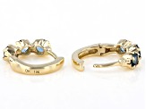 Pre-Owned London Blue Topaz Children's 10k Yellow Gold Hoop Earrings .41ctw