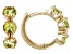 Pre-Owned Green Peridot Children's 10k Yellow Gold Hoop Earrings .41ctw