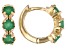 Pre-Owned Green Sakota Emerald Child's 10k Yellow Gold Hoop Earrings .41ctw