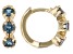 Pre-Owned Blue Lab Created Alexandrite Children's 10k Yellow Gold Hoop Earrings .41ctw