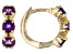 Pre-Owned Purple African Amethyst Children's 10k Yellow Gold Hoop Earrings .41ctw