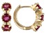 Pre-Owned Red Mahaleo® Ruby Children's 10k Yellow Gold Hoop Earrings 0.76ctw