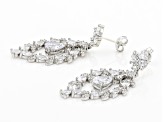 Pre-Owned White Cubic Zirconia Rhodium Over Sterling Silver Earrings 10.96ctw