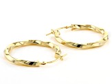 Pre-Owned 14K Yellow Gold 2x20MM Polished Twisted Tube Hoop Earrings