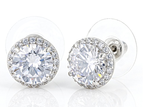 Pre-Owned White Cubic Zirconia Platineve Earrings 6.53ctw